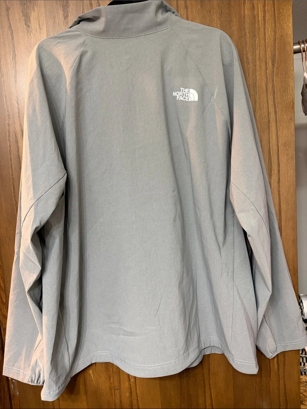 The North Face Light Gray Full-Zip Softshell Jacket
